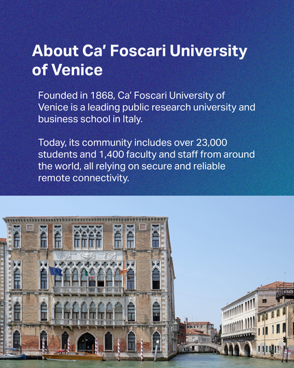 image from the carousel slide 2 with the title, body text and an image of the Ca’ Foscari University of Venice
