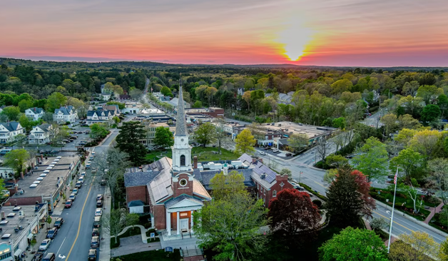 View of a church in New England