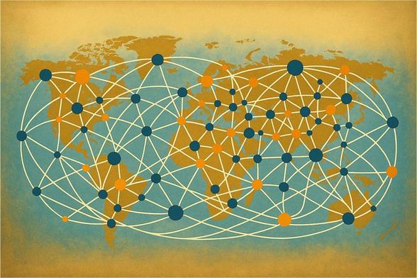 drawing of a global map
