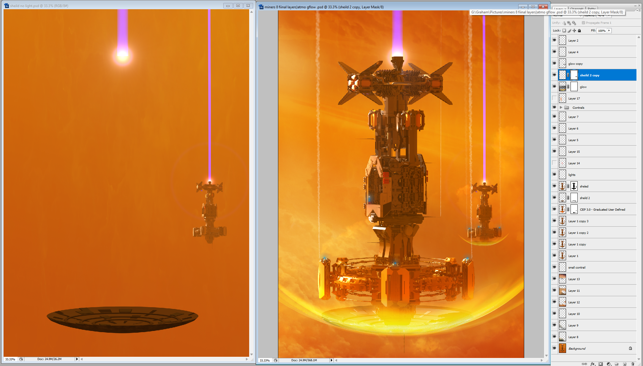 Screen grab of photoshop showing WIP