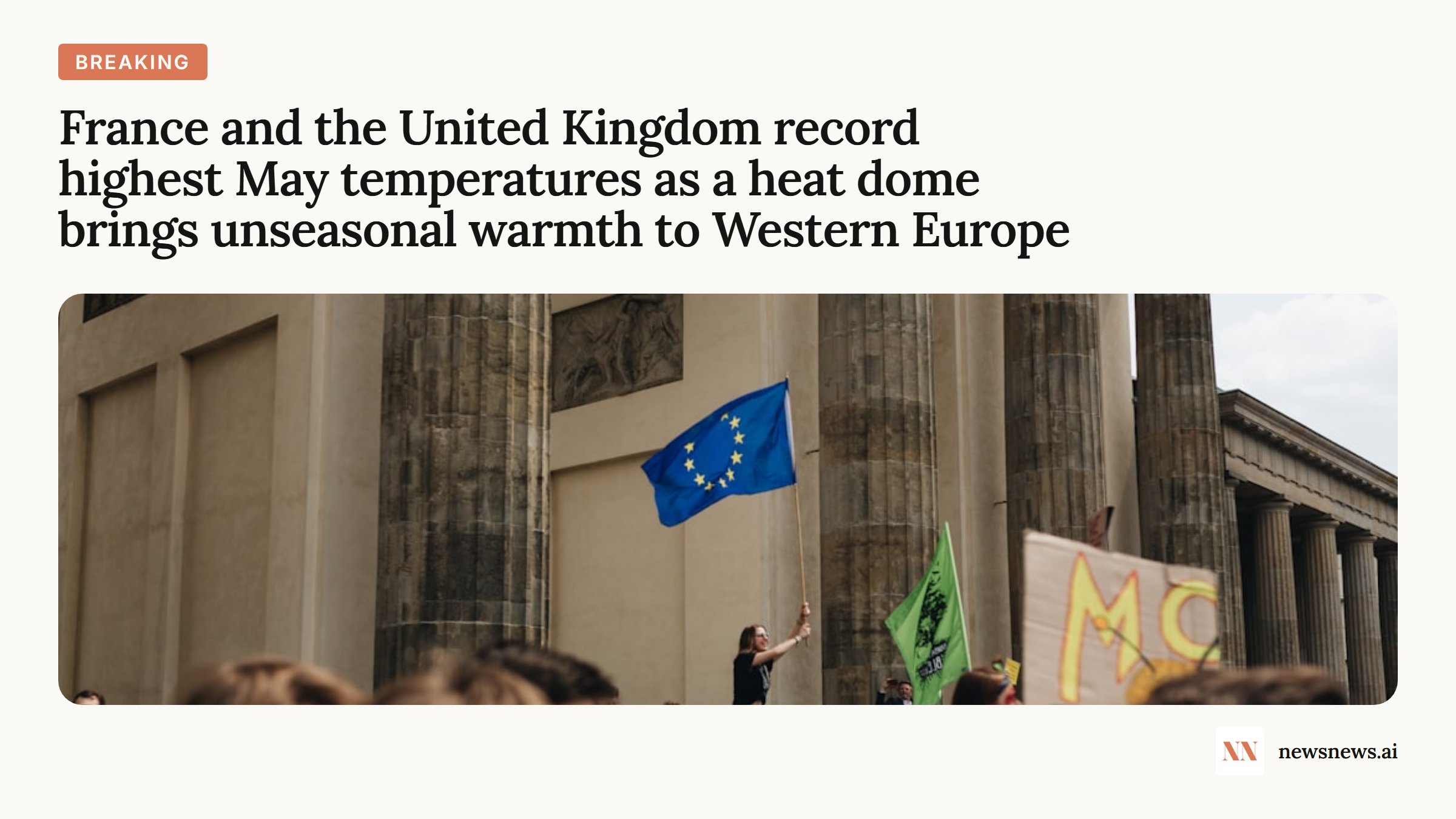 France and the United Kingdom record highest May temperatures as a heat dome brings unseasonal warmth to Western EuropeFrance and the United Kingdom have registered record-breaking temperatures as a "heat dome" brings unseasonal warmth to the region. #Weather #France