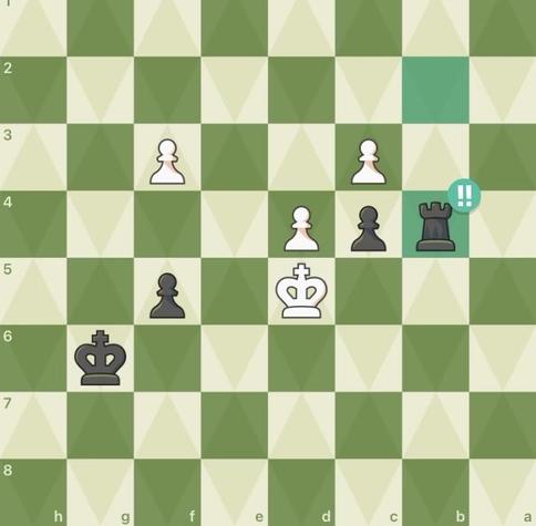 The white king has taken the foundational pawn, but the black rook has claimed the white bishop. White has the terrible choice of taking back and allowing a pawn a free path to promoting or not taking and trying to fend off the rook. Both are losing. 