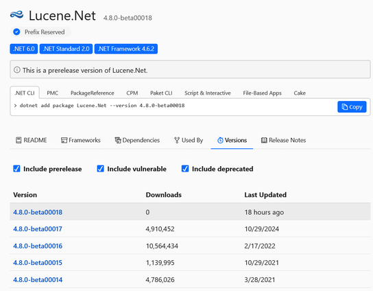 lucenenet beta18