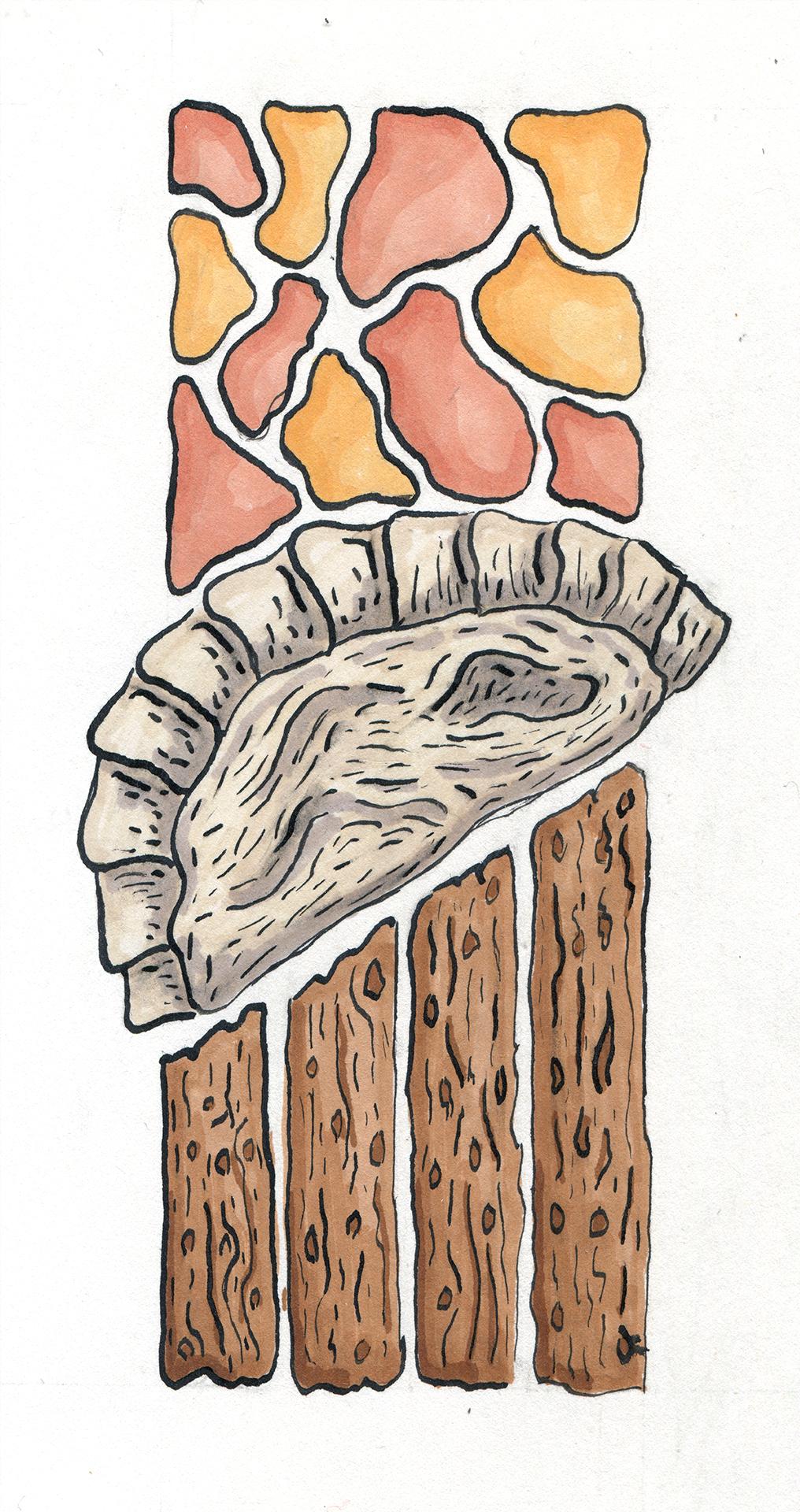marker drawing of a polish draditional pieróg