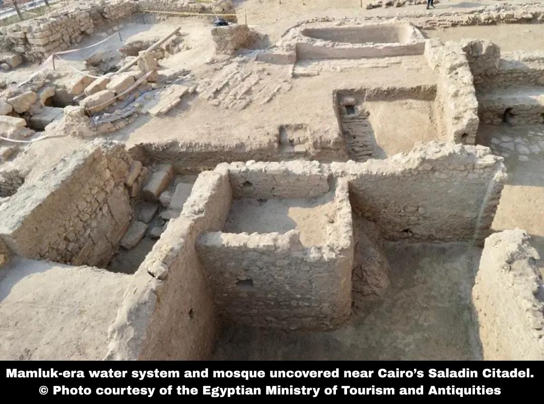 Mamluk-era water system and mosque uncovered near Cairo’s Saladin Citadel
