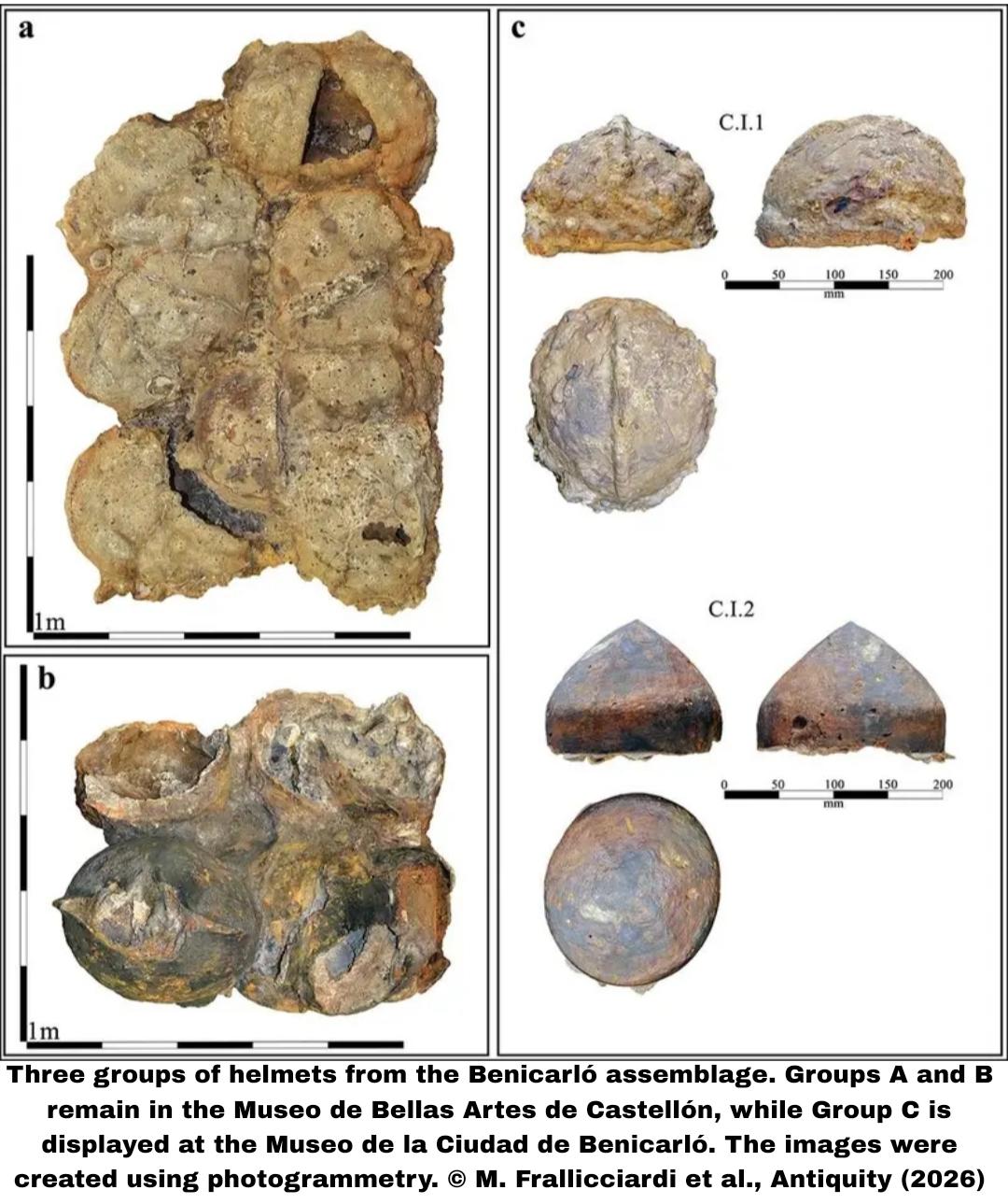 Radiocarbon dating reveals Spain’s largest helmet hoard is medieval, not Roman