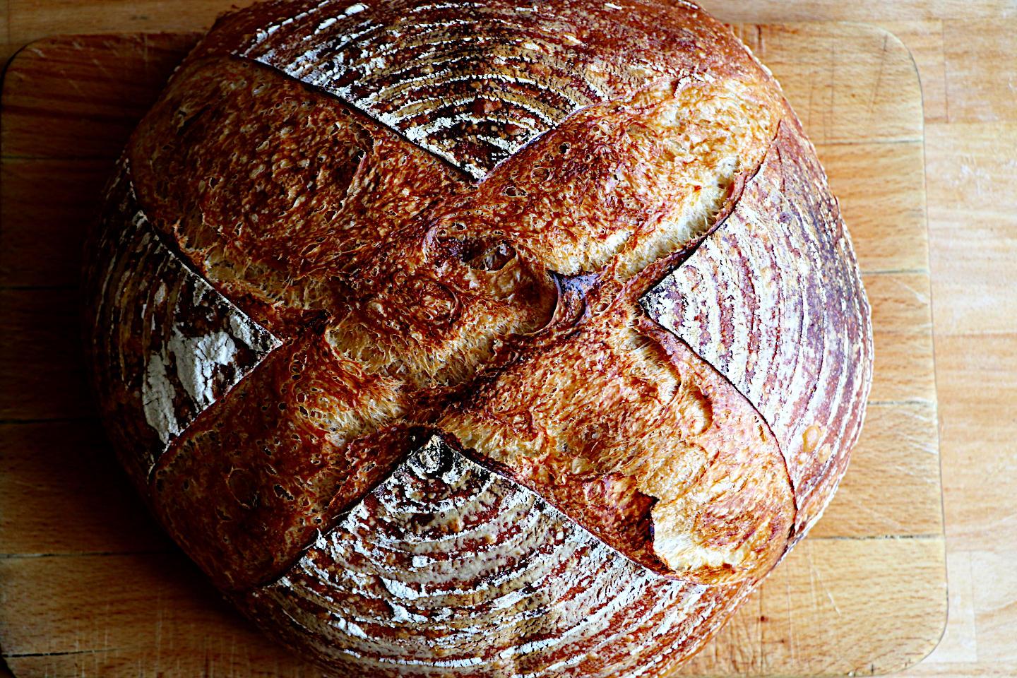 Same loaf from directly above.

Canon EOS 70D
ISO: 250
Shutter Speed: 1/50
Aperture: 4.5

Lens: 18.0 - 135.0 mm
Focal Length: 35.0 mm (35 mm equivalent: 55.2 mm)
Hyperfocal Distance: 14.29 m
Depth Of Field: 0.05 m (0.61 - 0.67 m)
Field Of View: 36.1 deg

GPS Position: 51 deg 32' 20.64" N, 0 deg 5' 55.17" E

Upney, Borough of Barking and Dagenham, Upney, England, United Kingdom

Author: Matthew Malthouse
2026:07:20 15:35:06
Copyright: Matthew Malthouse © 2026