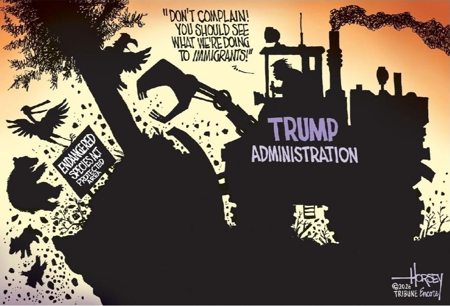 Trump bulldozing endangered species while bragging about his horrible treatment of immigrants