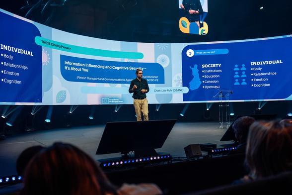 Man on the stage presenting