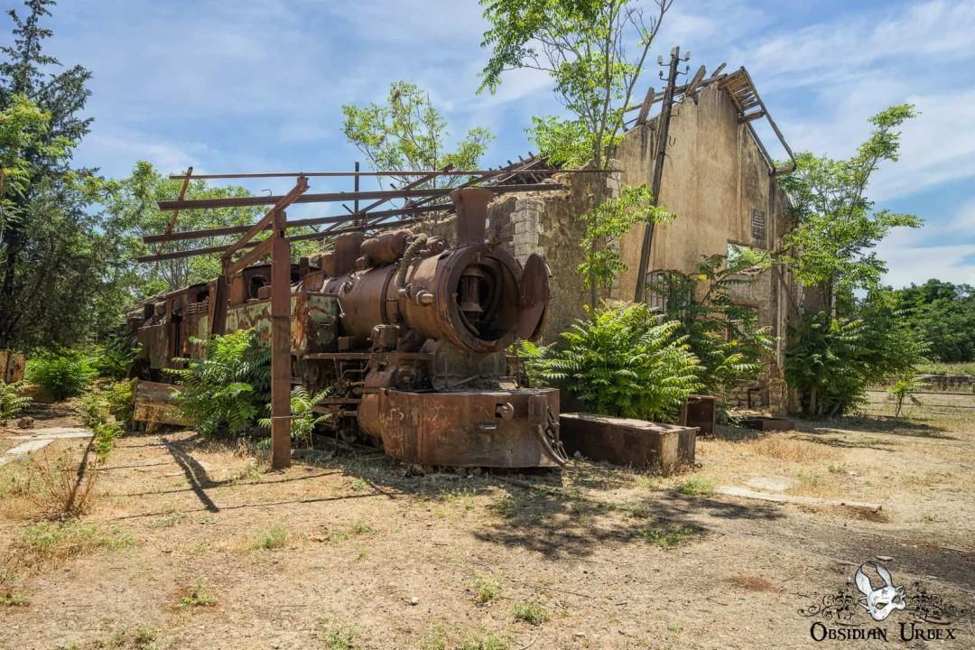 Old rusty train standing at a depot