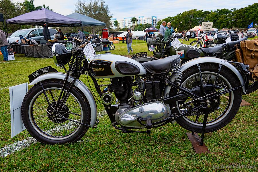 Triumph 3HW (1942) motorcycle in a show