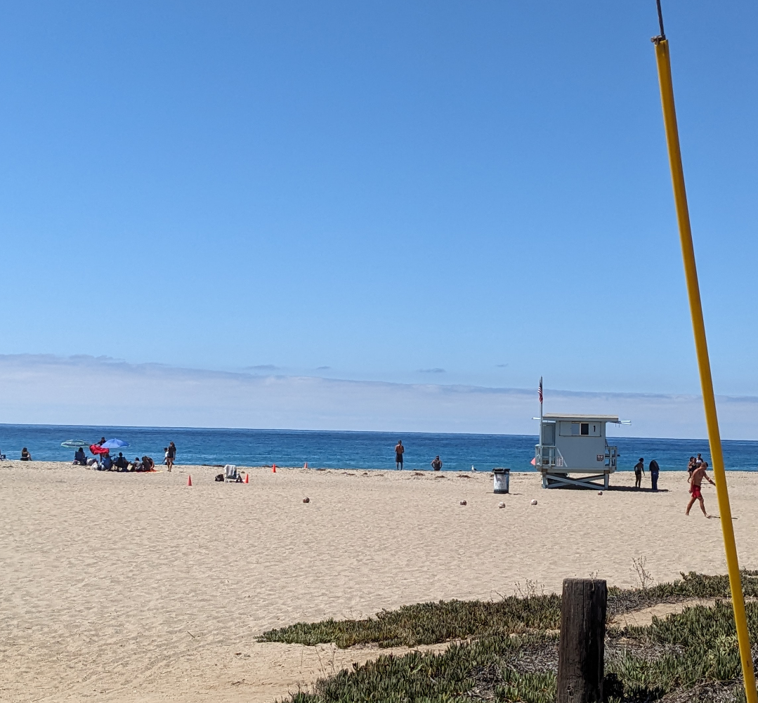 Zuma beach with a socal lifeguard shack