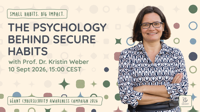 Banner with an information about a campaign webinar: The psychology behind secure habits
