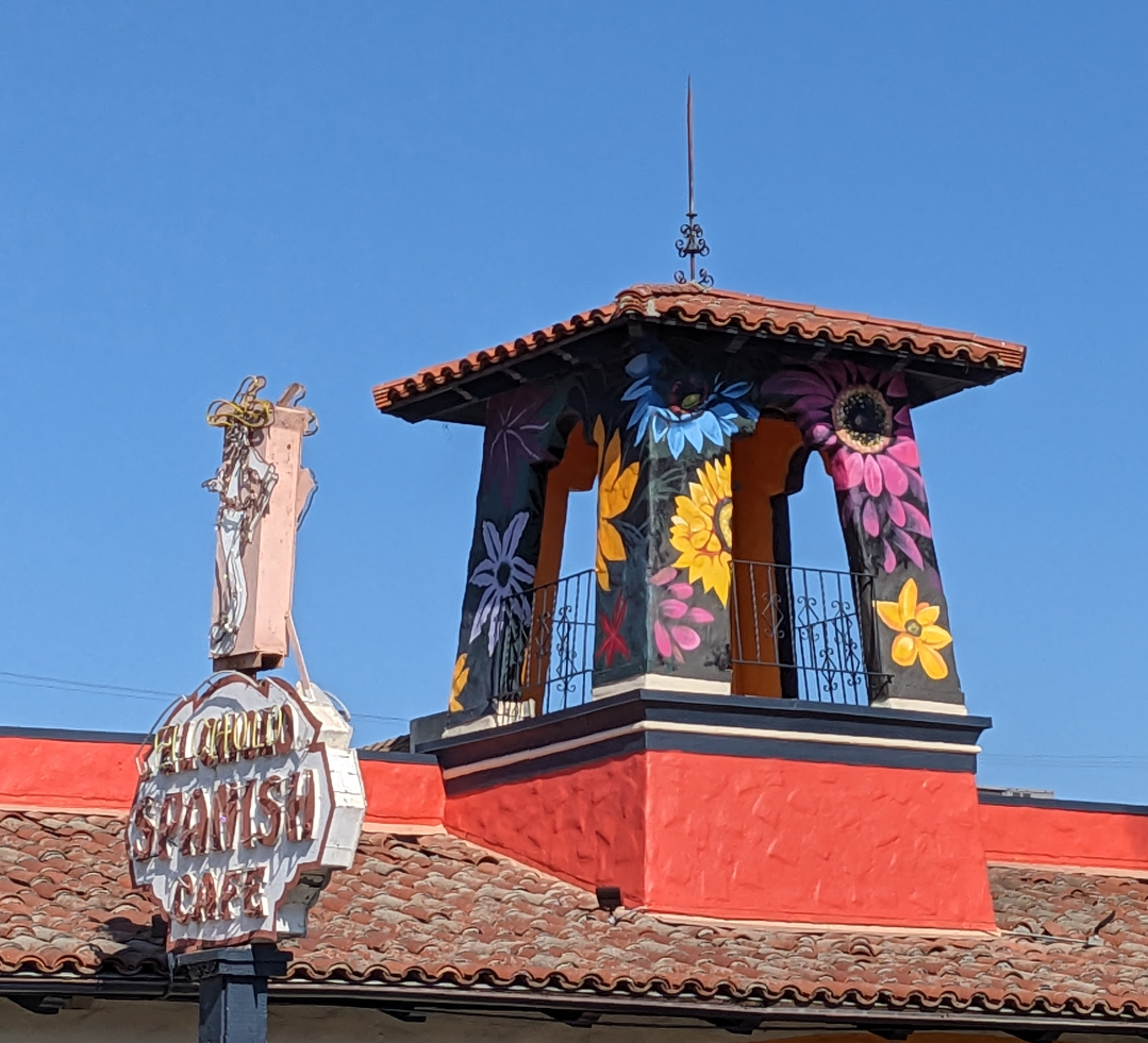 Flowered design on the El Cholo bell tower.