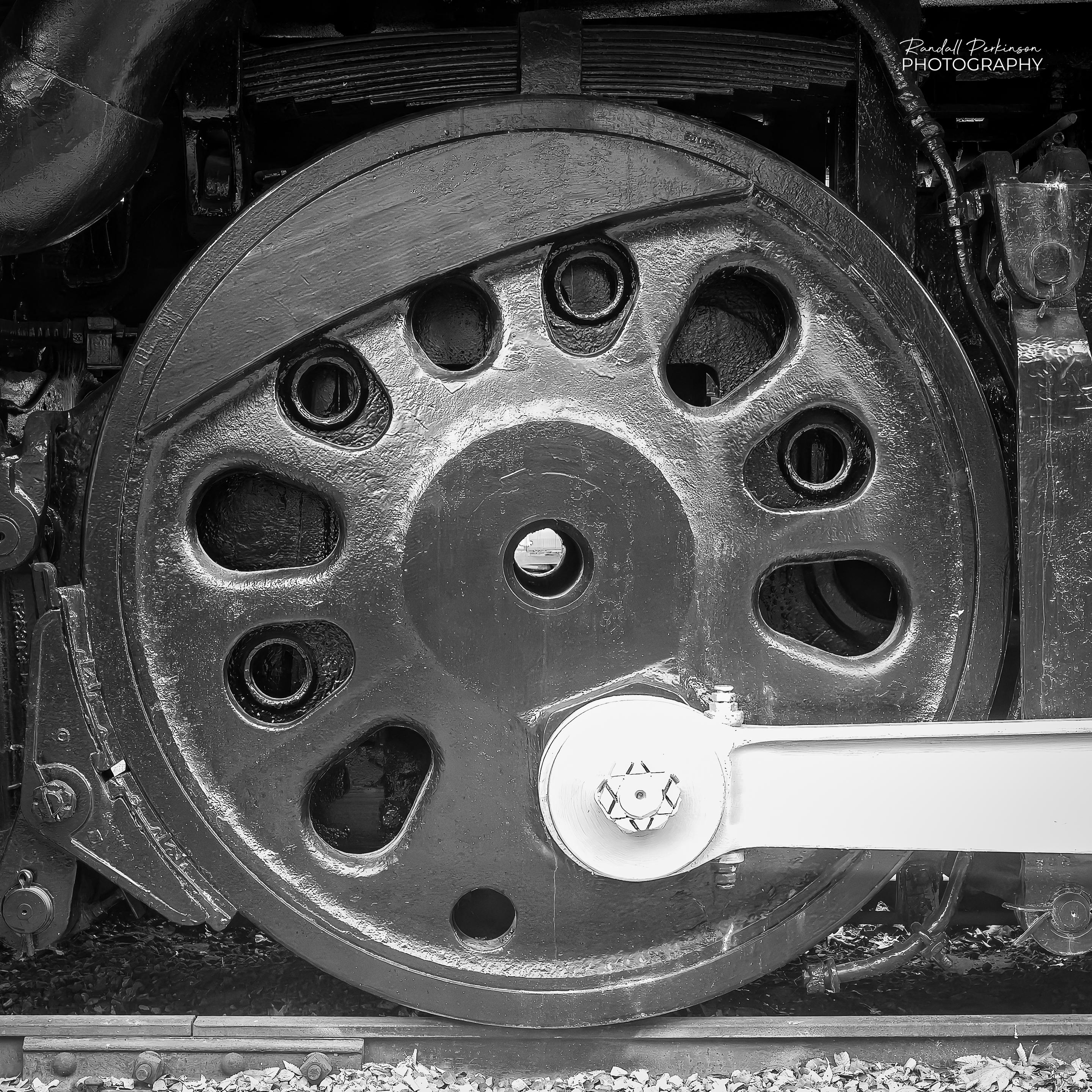 A large diameter drive wheel on Union Pacific "Big Boy" 4006.