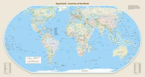 World map on the Equal Area projection.