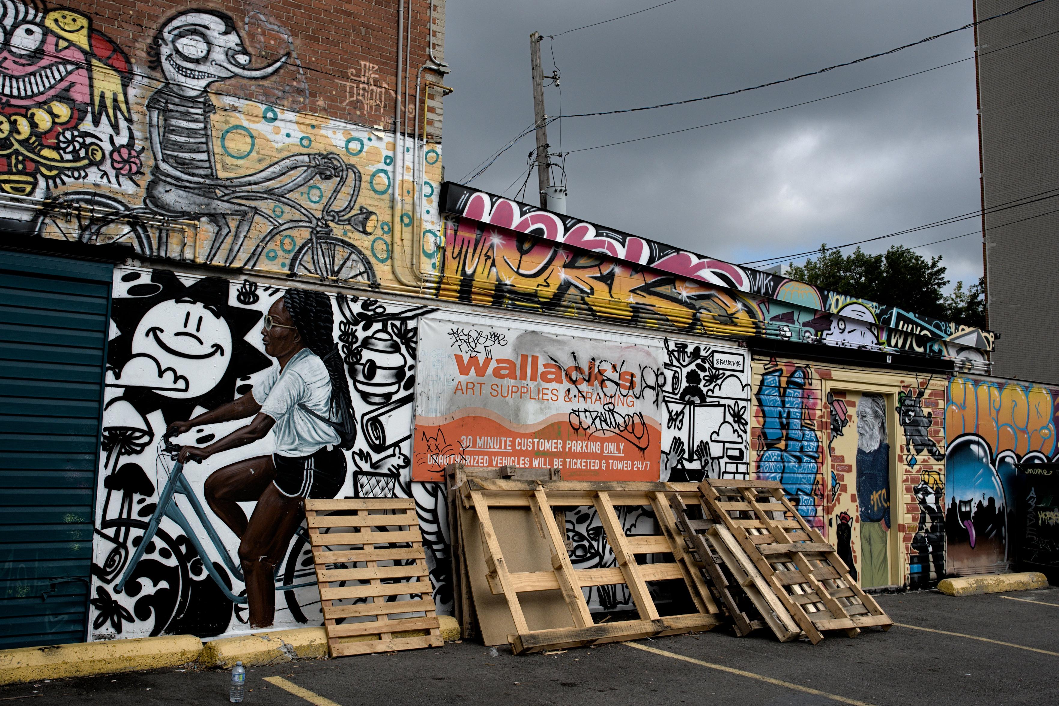Murals at Wallack's.