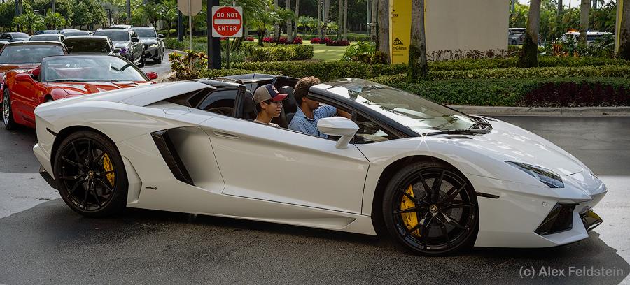 White Lamborghini Aventador