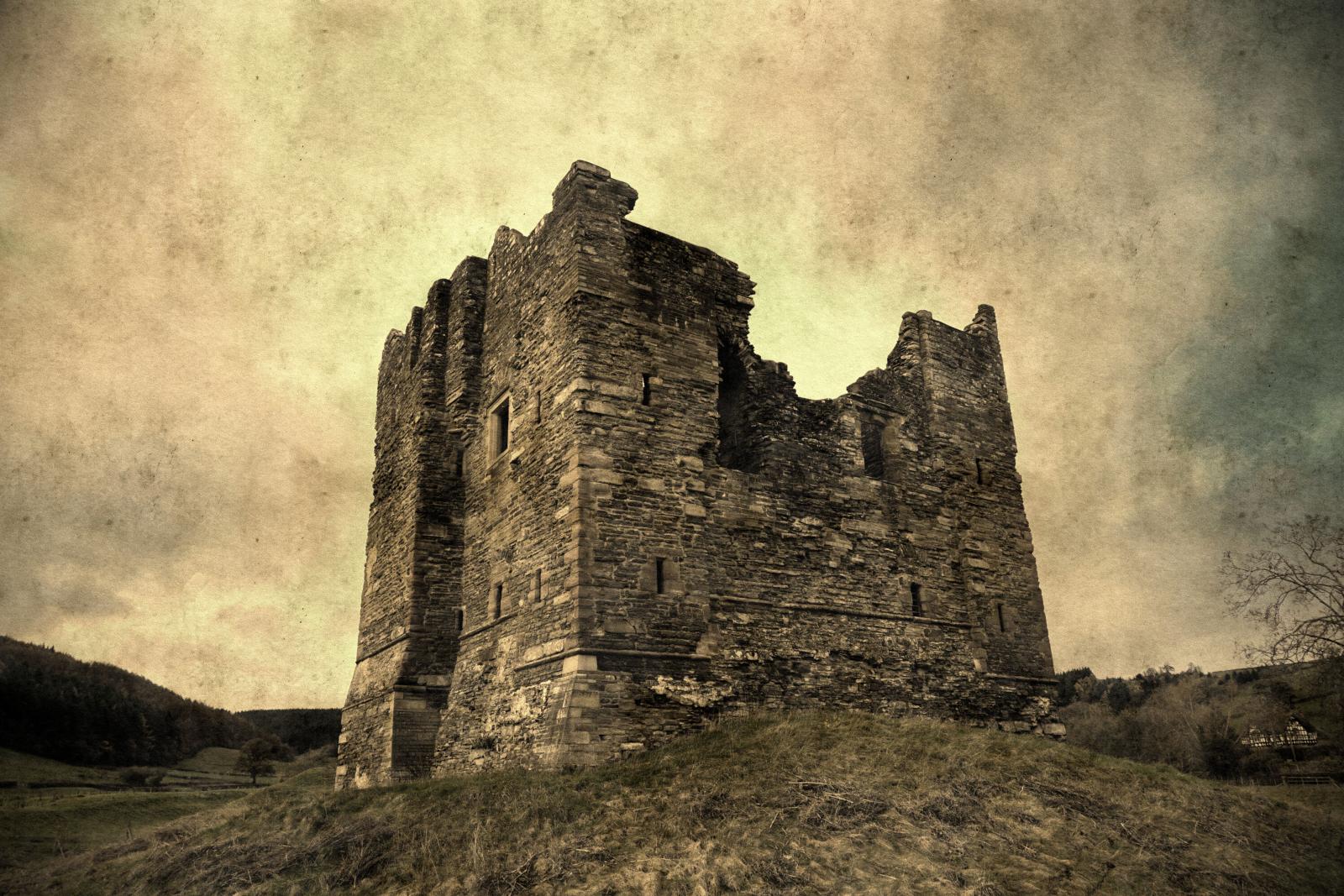 The same photo but edited with  a 'sepia' filter, looking rather dark and moody