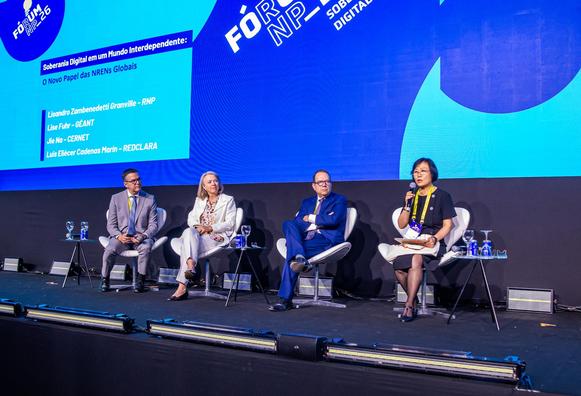 a panel at the event with 4 people