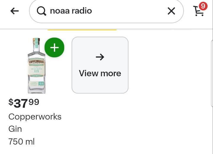 search terms: "noaa radio"
return: bottle of gin